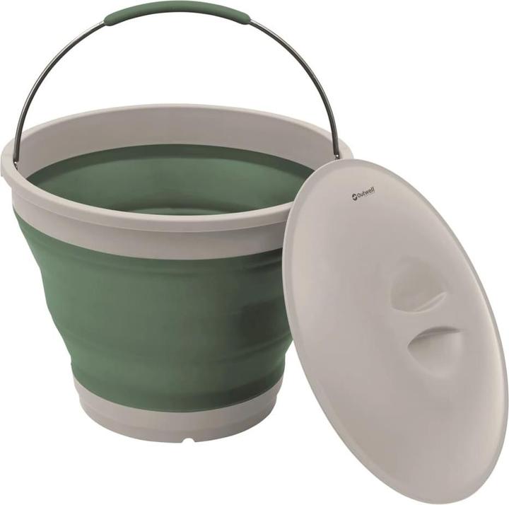 Outwell Secchio Collaps rotondo con coperchio Verde Ombra