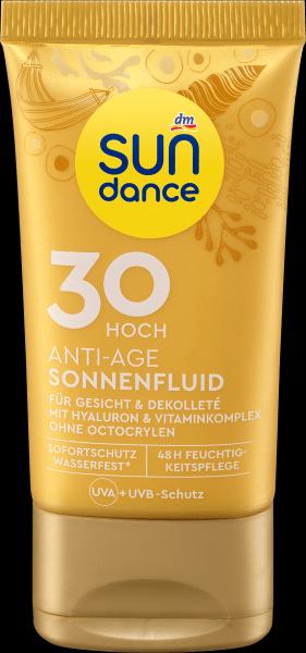 dm Sundance Sonnenfluid Gesicht Anti Age LSF 30, 50ml (Sonnencreme Gesicht, SPF 30, 50 ml)