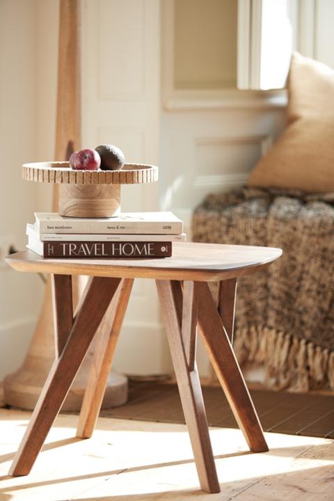 Produktbild Light & Living Caleta Schale auf Fuss Holz matt 28 cm