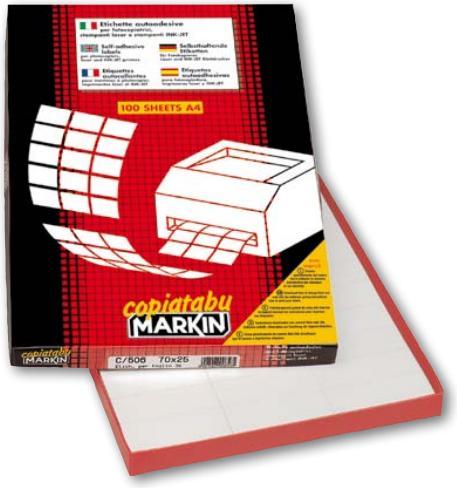 Actual product image Markin C544 self-adhesive label White Rectangle Permanent 1600 piece(s)