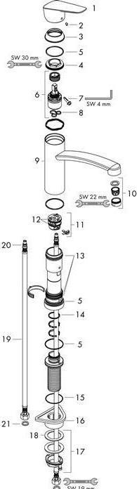 Produktbild hansgrohe Logis M31 Einhebel-Küchenarmatur 160, Vorfenstermontage, 1 Strahlart