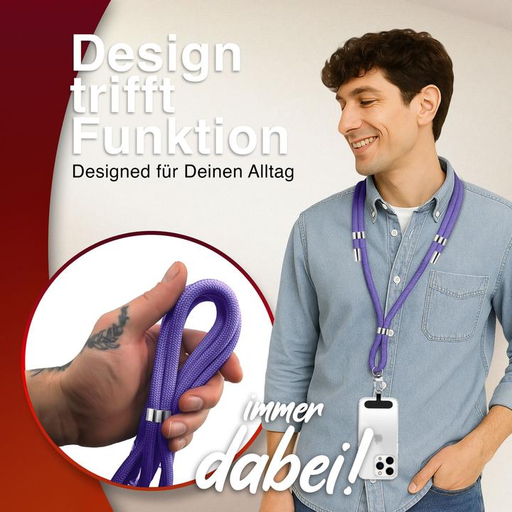 Productafbeelding Nalia HoldMe Lanyard Handykette – Universal Trageband für Smartphones - Verstellbar, Soft & Elastisch