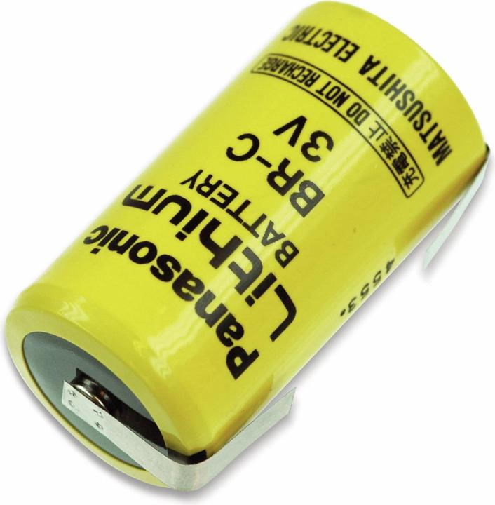 Actual product image Panasonic Lithium battery BR-C, with U solder tag, 3 V-, 5000 mAh (5000 mAh)