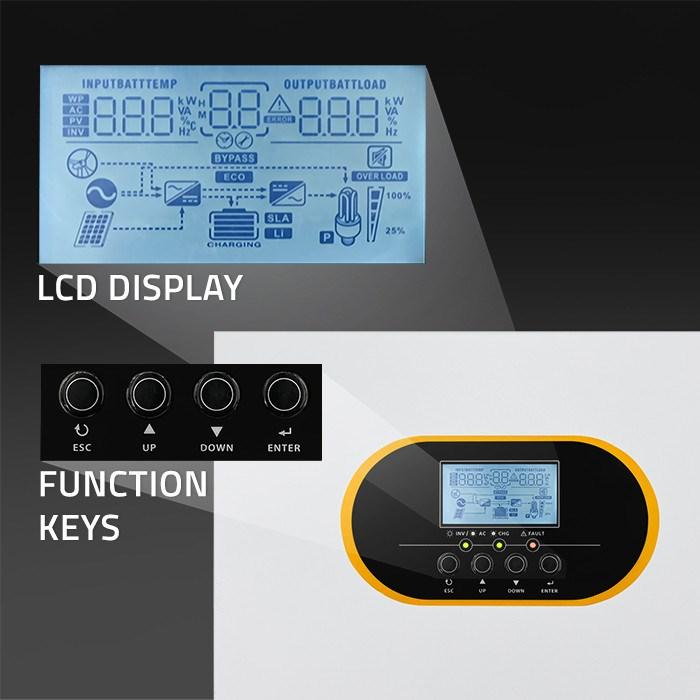 Actual product image Qoltec 3 5 kVA off-grid hybrid solar inverter | 3 5 kW | 100 A | MPPT | LCD display | B