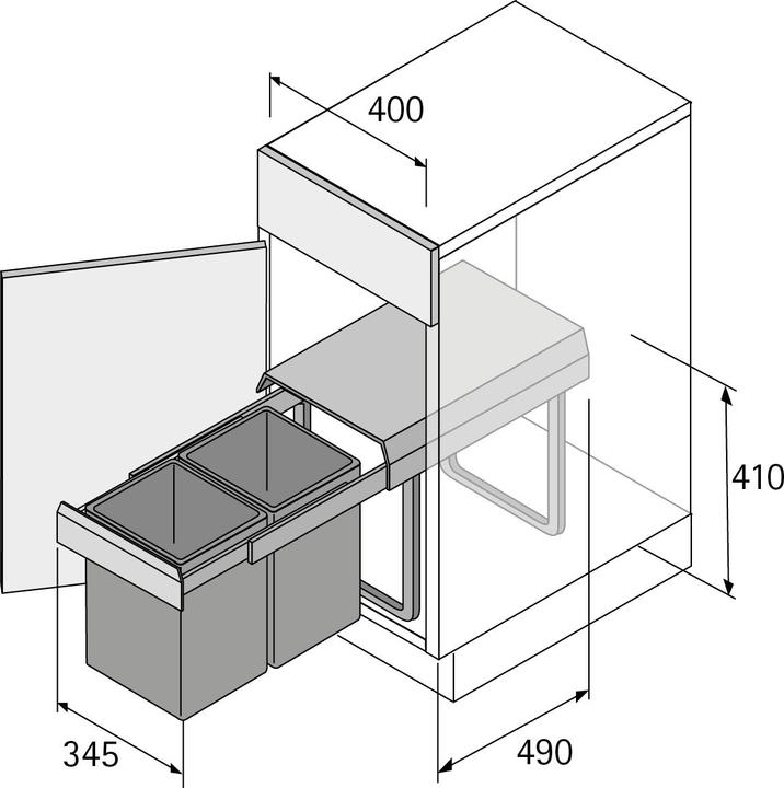 Produktbild Hettich Kehrichtsystem Bin.it DUO ll