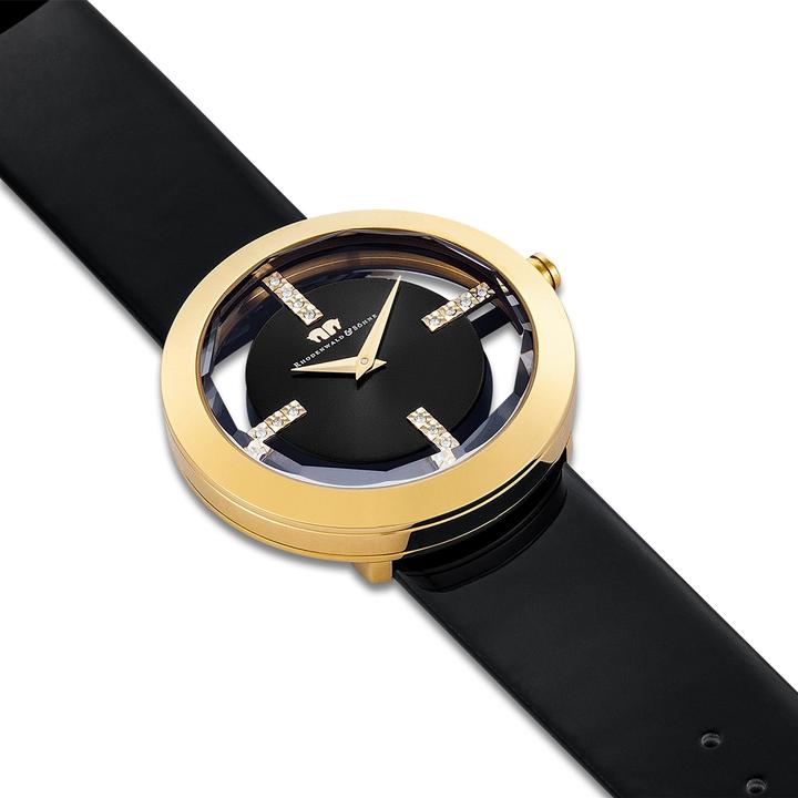 Produktbild Damen Quarzuhr Lucrezia Echtleder schwarz - 4336 (Analoguhr, 42 mm)