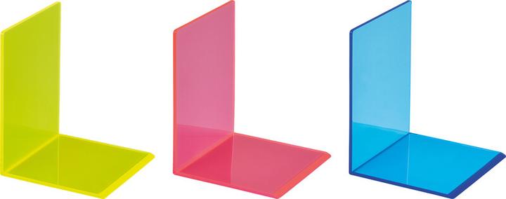 Produktbild Maul Buchstütze 10x10x13cm 3513621 transparent pink 2 Stück (10 x 10 x 13 cm)