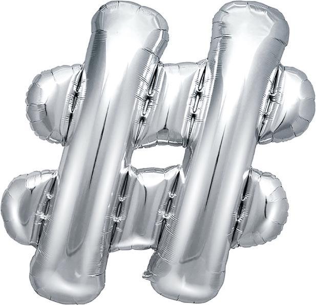 Produktbild Partydeco Ballon "Hashtag" in Silber (1 x)