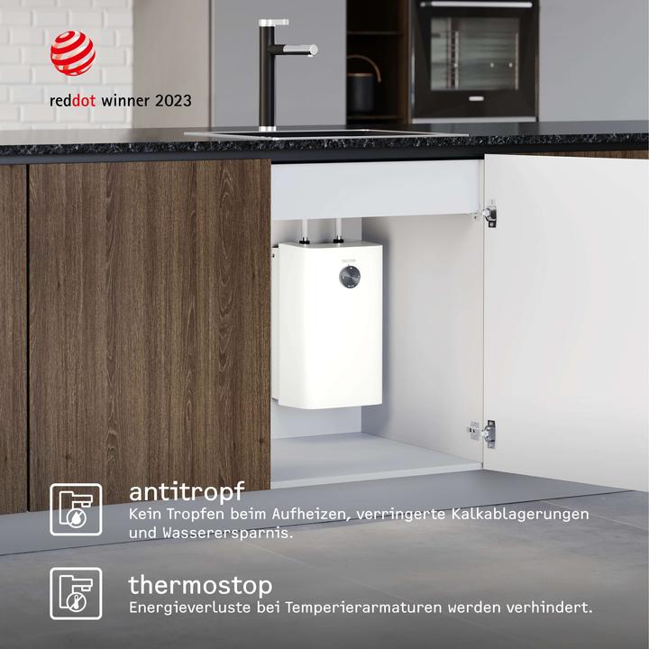Produktbild Stiebel Eltron SNU 5 Plus 1 kW, sehr kompakt, antitropf, thermostop, Untertischboiler 5 l Niederdruck mit Stecker
