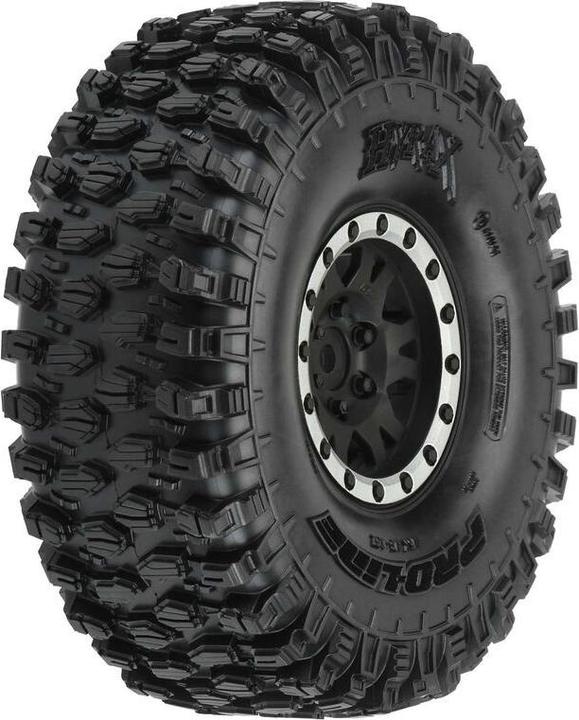 Image du produit Proline Hyrax 1.9 G8 Rock Terrain pneu+jante Supsoft V/H (2) Impulse noir/argent plastique interne Bead-