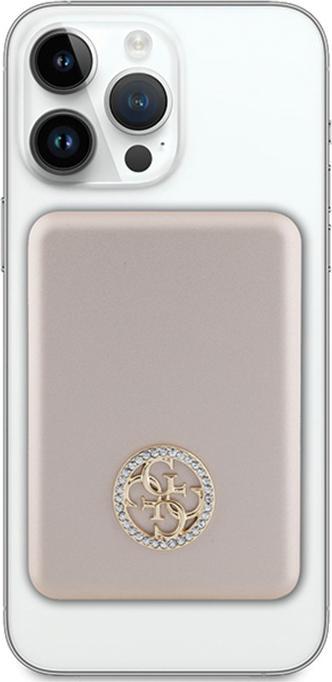 Produktbild Guess Powerbank indukcyjny 5W GUPBM3AL4DMD 3000mAh złoty/gold MagSafe 4G Strassed Metal Logo (3000 mAh, 5 W)
