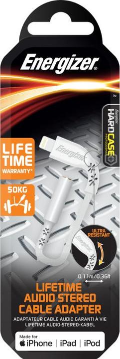 Actual product image Energizer Lifetime Audio Stereo Cable Adapter (0.11m) white