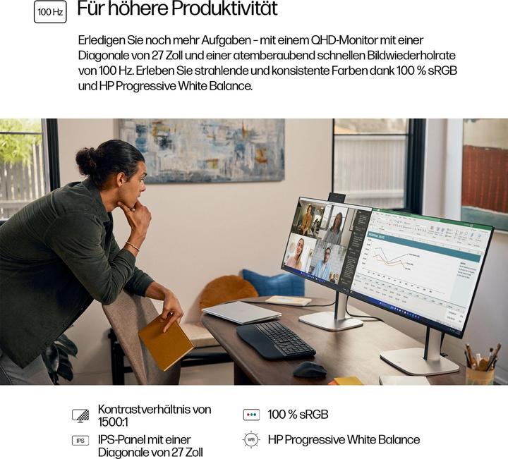 Produktbild HP Serie 5 Pro 27-Zoll-QHD-Monitor – 527pq (2560 x 1440 Pixel, 27")