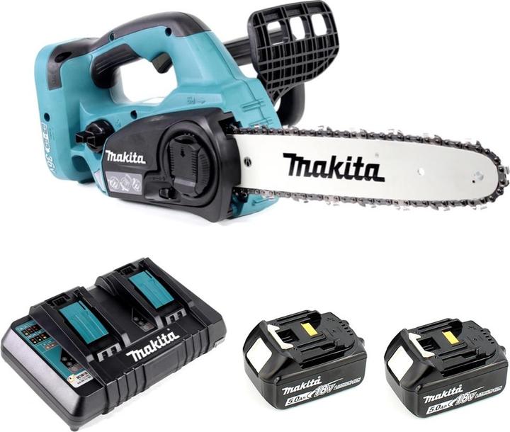 Produktbild Makita DUC 302 PT2 Akku Kettensäge 36V 30cm + 2x Akku 5,0Ah + Doppelladegerät (Akku Kettensäge)