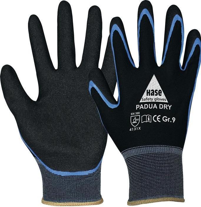 Actual product image Hase Gloves Padua Dry size 9 black/blue EN 388 PPE category II (9)