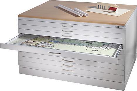 Immagine prodotto C+P CP 7100 Armadio Plan grigio vulcanico, bianco perla 5 cassetti 110,0 x 76,5 x 76,0 cm