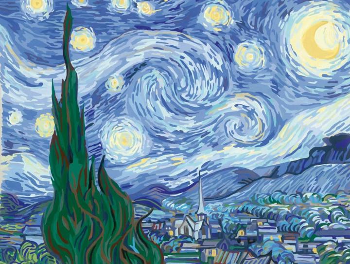 Produktbild Ravensburger CreArt - Malen nach Zahlen 23915 - ART Collection: Starry Night (Van Gogh) - ab 14