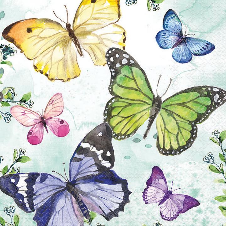 Produktbild Ambiente Serviette "Flatternde Schmetterlinge" (20 x, 33 x 33 cm)