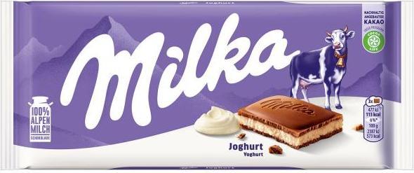 Immagine prodotto Milka Barretta di cioccolato al latte con crema allo yogurt 100Gr (110 g)