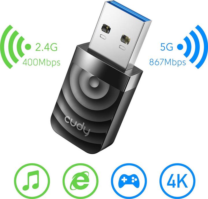 Immagine prodotto Cudy WU1300S Adattatore WLAN USB 3.2 Gen 1 (USB 3.0) 1300 MBit/s (USB)
