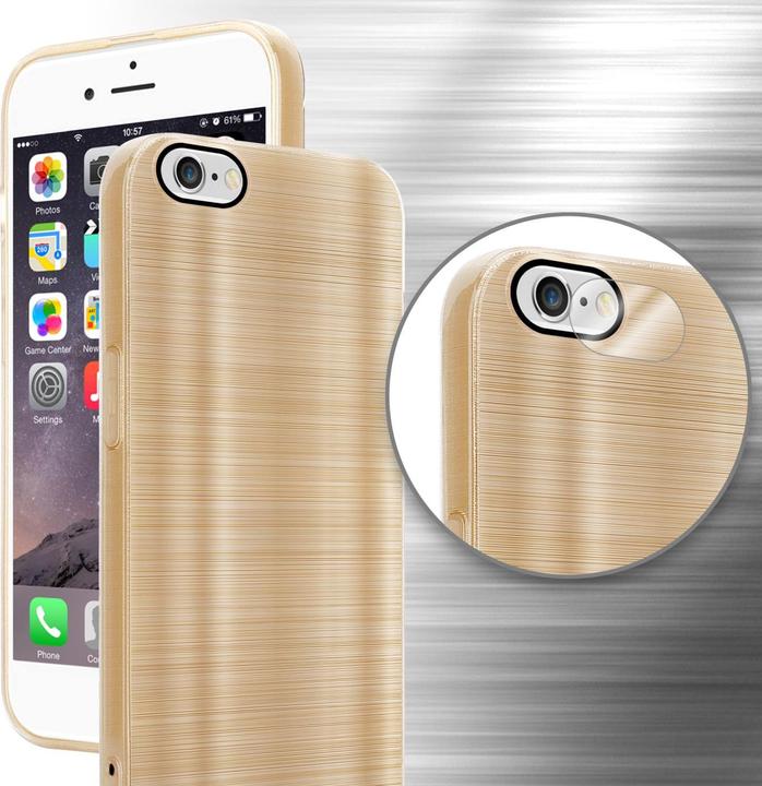 Produktbild Cadorabo Hülle für Apple iPhone 6 / 6S im TPU Brushed Kameraschutz LM160 Style (Apple iPhone 6)
