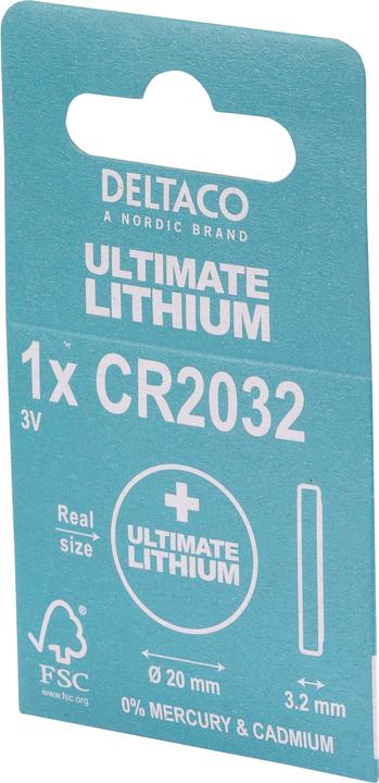 Produktbild Deltaco Ultimate Lithium batterie, 3V (1 Stk., CR2032)