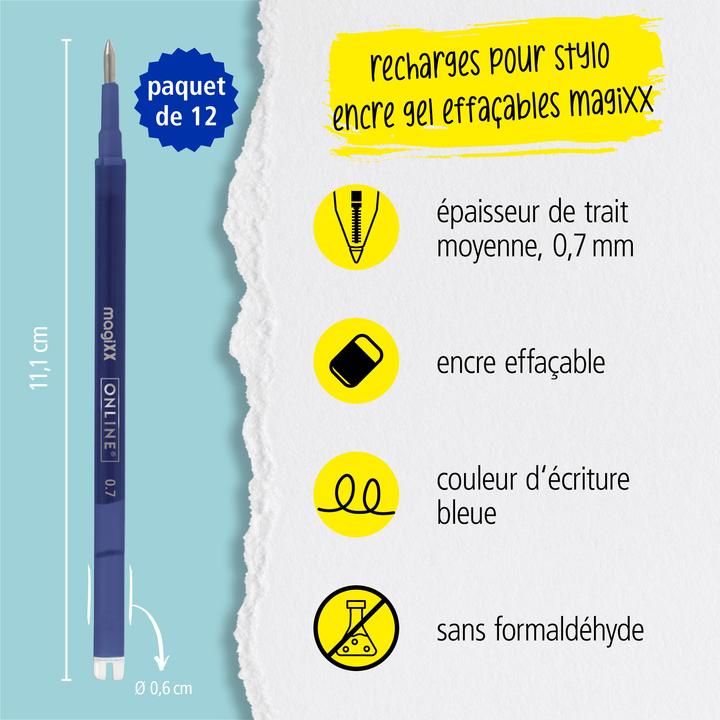 Produktbild Online 12er Pack Gel-Mine radierbar, blau (Gelmine, Blau, 0.70 mm)