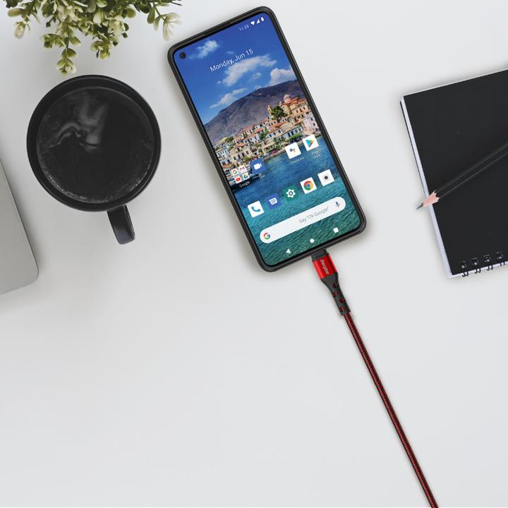 Actual product image Energizer Metal / braided nylon cable - USB-C - 2 m, red (2 m)