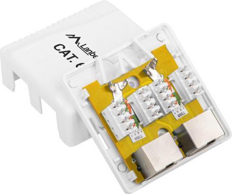 Actual product image Lanberg OS6-0002-W Cable Interface / Gender Adapter 2 x RJ-45 White
