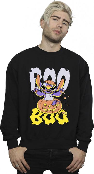 Actual product image Lilo & Stitch Mens Boo Pumpkin Sweatshirt (S)