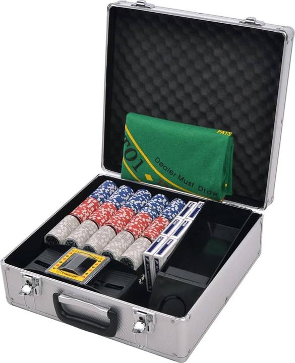 Produktbild VidaXL Kombiniertes Poker/Blackjack Set mit 600 Laserchips Aluminium