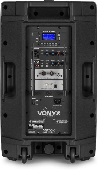 Image du produit speaker - Vonyx VSA500 - Enceinte à roulettes avec Bluetooth et 2 microphones sans fil - 800W (Actif)