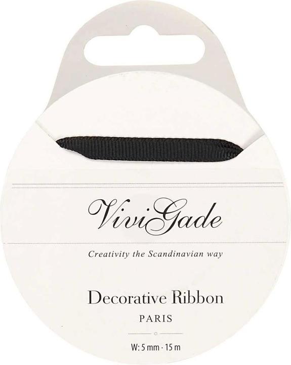 Actual product image Creativ Company Textile strap 15 m black (Gift ribbon, 1 x)