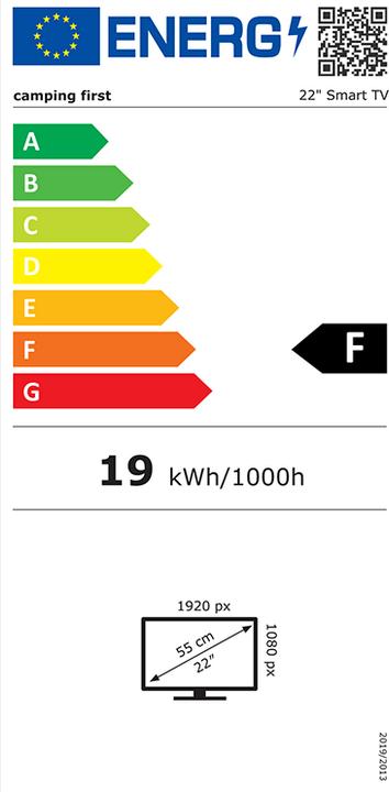 Energielabel Camping First 22 Slim zwart (22", LED)