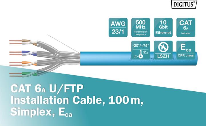 Produktbild Digitus Netzwerkkabel (U/FTP, CAT6a, 100 m)