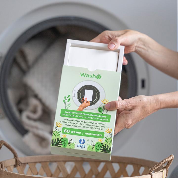 Actual product image Washo Washing strips (60 Washing cycles, Washcloths)