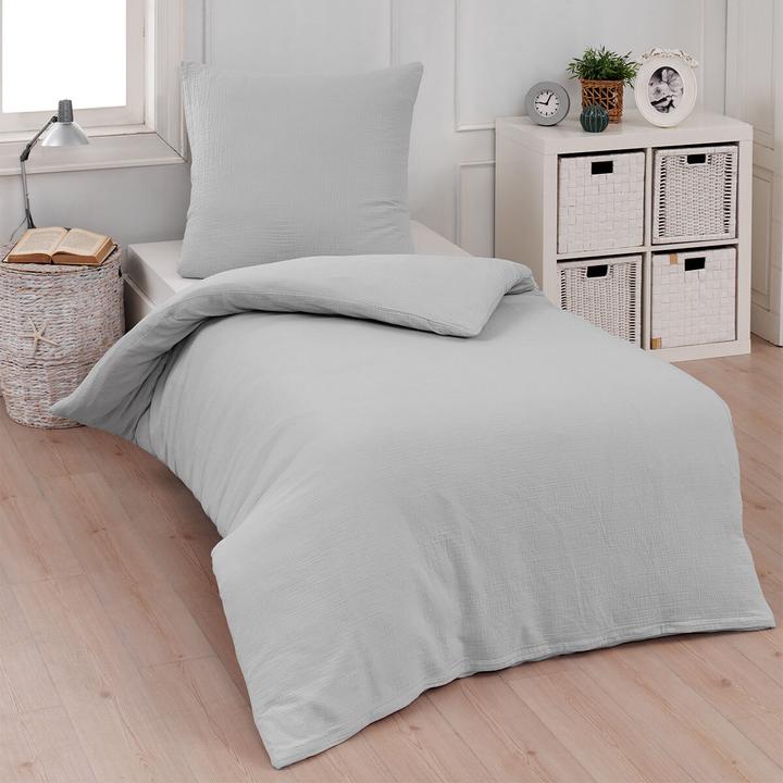 Actual product image Traumschlaf Muslin Uni (Duvet cover, 135x200 cm + 80x80 cm)