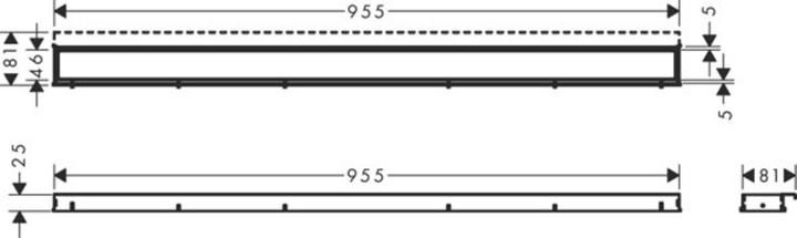 Image du produit hansgrohe RainDrain Match Set de finition Caniveau de douche 1000 avec cadre réglable en hauteur (inox brossé) (1000 mm)