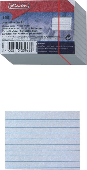 Image du produit Herlitz Fiche doublée (A8, 170 g/m², 100 x)