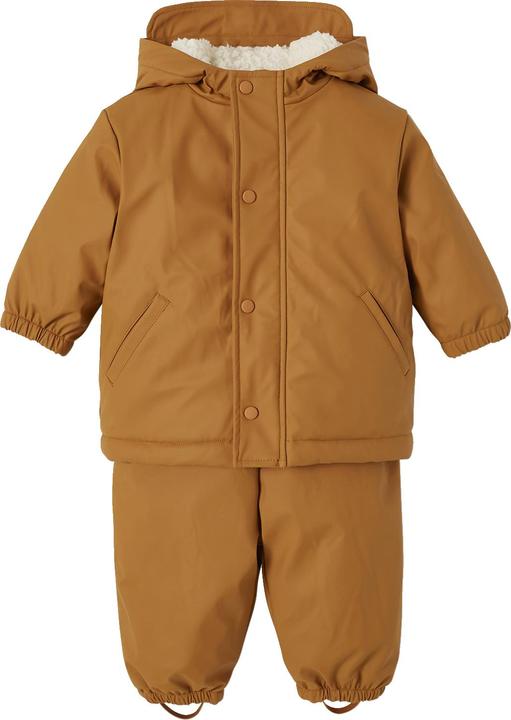 Actual product image Vertbaudet Baby set: thermal rain jacket with faux fur and mud trousers, recycled polyester (68)