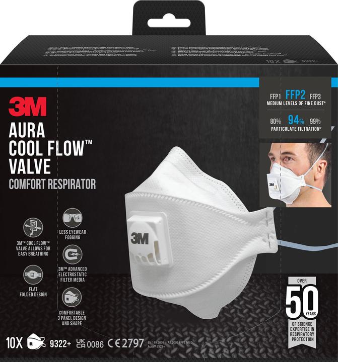 3M Aura 9322+ (FFP2, 10 x)