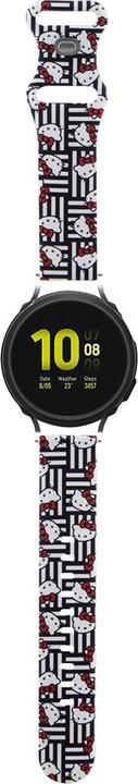 Immagine prodotto Hello Kitty Pasek Uniwersalny HKUWMSDIESK Silicone Heads & Stripes cinturino nero 20mm (20 mm, Silicone, Acciaio inossidabile)