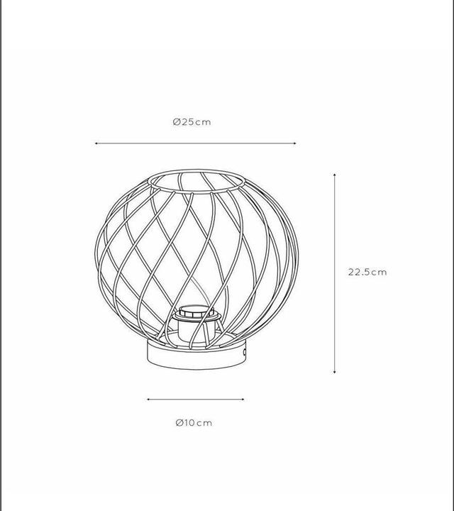 Produktbild Lucide DANZA - Tischlampe - Ø 25 cm - 1xE27 - Mattes Gold / Messing 21528/25/02 (E27)
