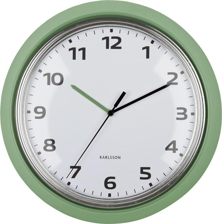 Karlsson Wandklok Modern Retro - Groen - Ø34cm - Wandklok Retro (34 cm)