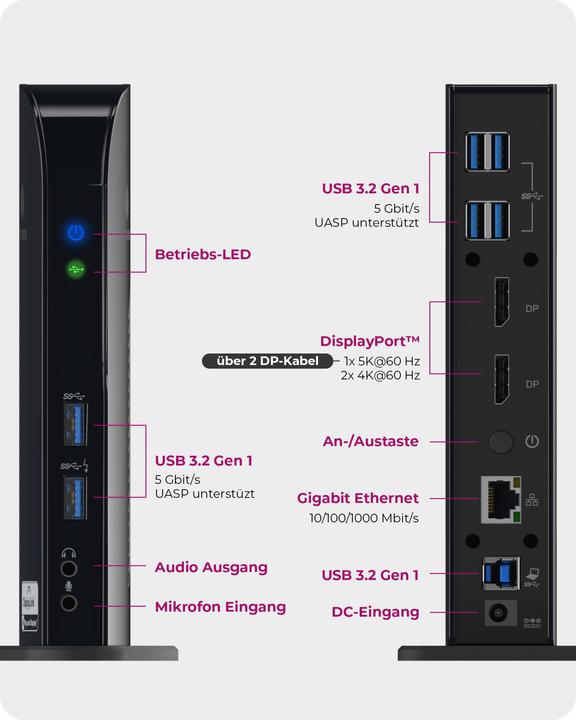 Produktbild Icy Box Ib-Dk2242ac (USB-B, 9 Ports)