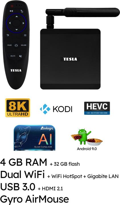 Produktbild Tesla MediaBox X900 PRO Ultra HD WLAN Eingebauter Ethernet-Anschluss (32 GB, Android 9.0 (Pie))