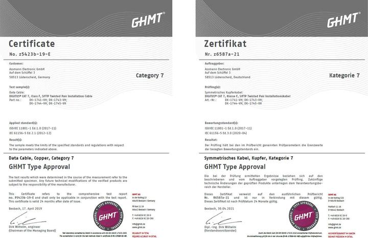 Produktbild Digitus Netzwerkkabel (S/FTP, CAT7, 500 m)