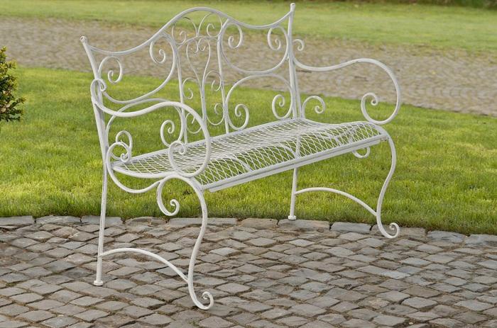 Image du produit CLP Banc de jardin Tara, blanc antique