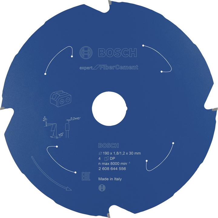Bosch Professional Zubehör Cirkelzaagblad Expert voor vezelcement, 190 x 1,8/1,2 x 30, 4 tanden