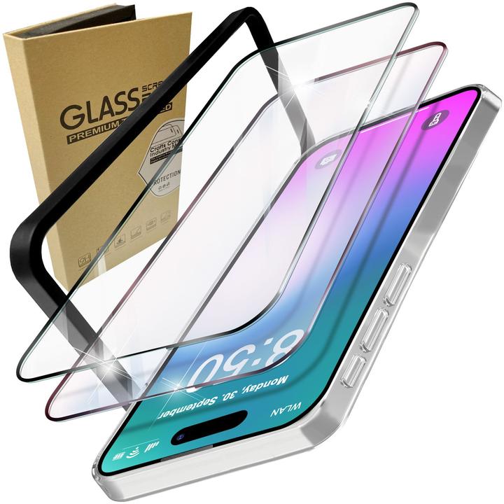 Immagine prodotto Nalia 2x vetro protettivo e 1x sagoma (2 Pezzo/i, Apple iPhone 16 Pro)